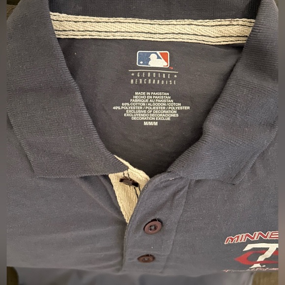 Majestic Minnesota Twins MLB Baseball Polo Shirt Men’s Sz: M - Picture 3 of 4